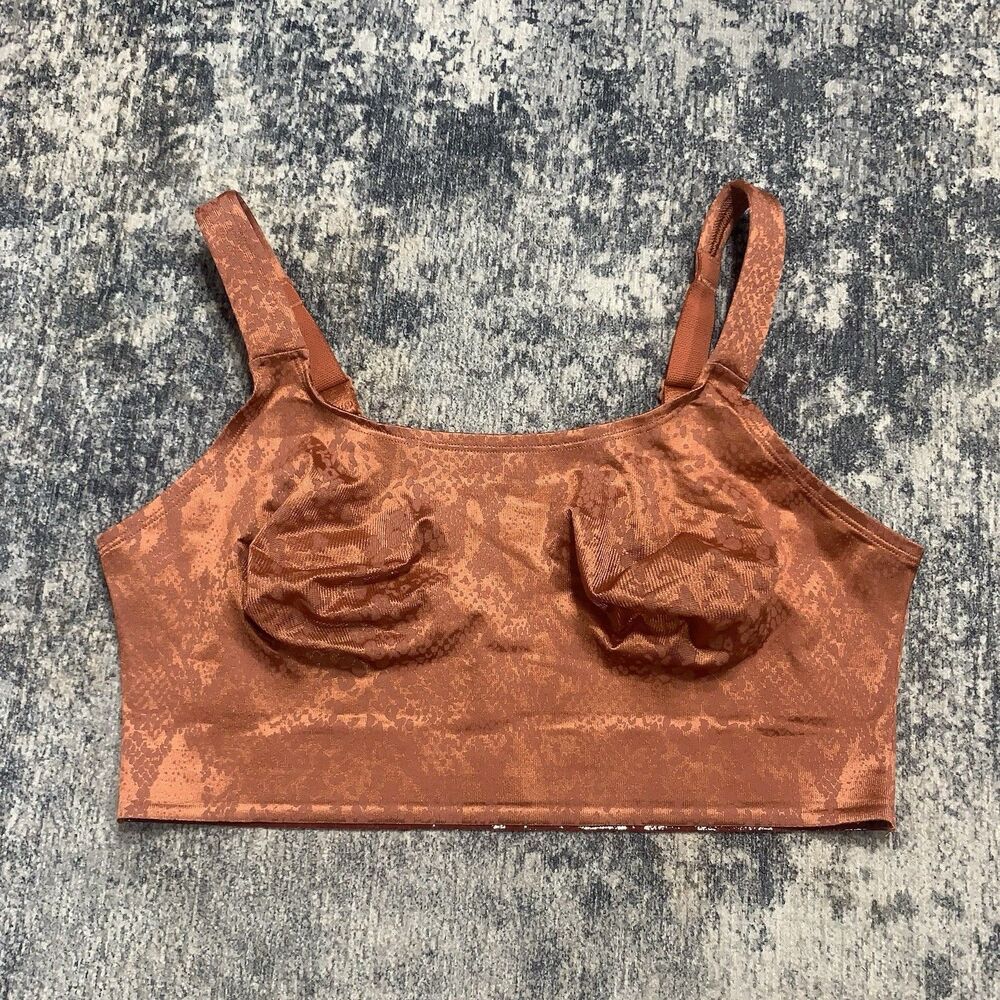 Ruby Ribbon Rustic Subtile Snakeskin Wireless Bra Size 36 Womens EUC